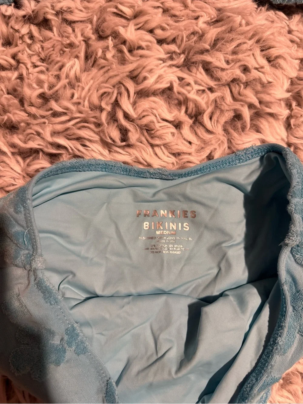Frankie's Bikinis Light Blue Lace Triangle Bikini Bottoms